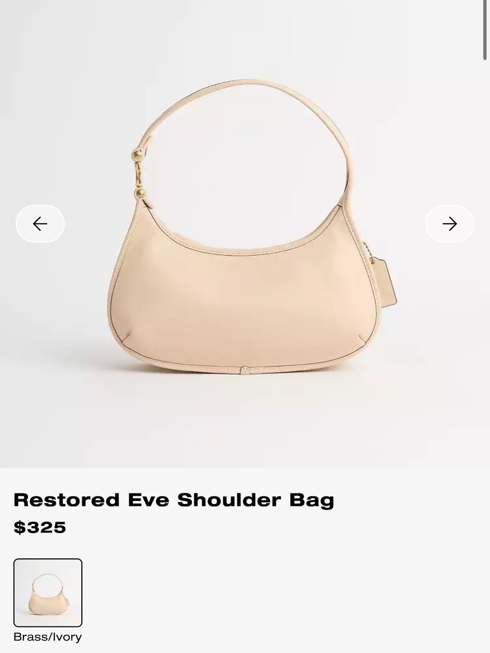 Coach Restored Eve Shoulder Bag - Ivory/Brass